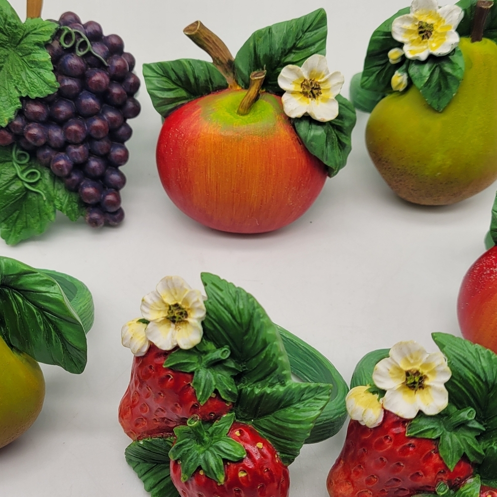 Rare Vintage Charter Club Summer Grove Plant Napkin Rings Grape Pear Strawberry - Picture 8 of 10